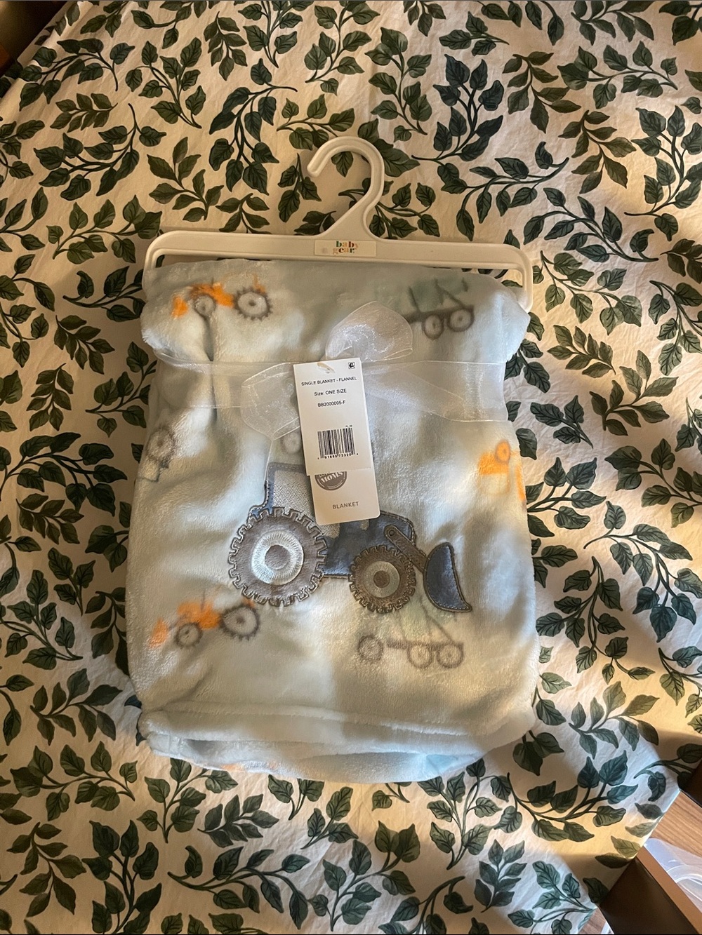 Fuzzy Tractor Baby Blanket